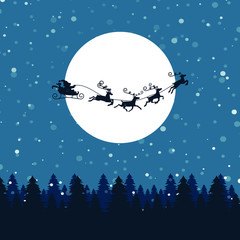 Santa Reindeers Forest Vector Shapes