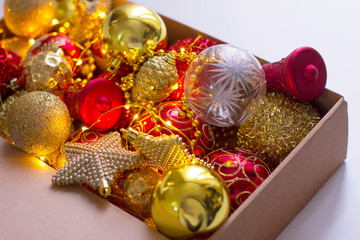 christmas gifts and decorations. christmas balls 