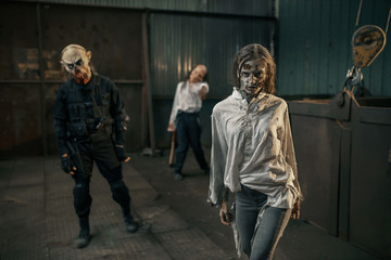 Zombies looking for fresh meat, abandoned factory