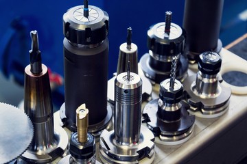 Modern CNC milling machine cutters, industry 4.0 concept