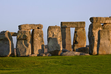 Stonehenge, famous landmark in England. Sunset light. Summer evening.