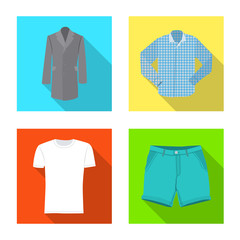 Vector design of man and clothing icon. Set of man and wear vector icon for stock.