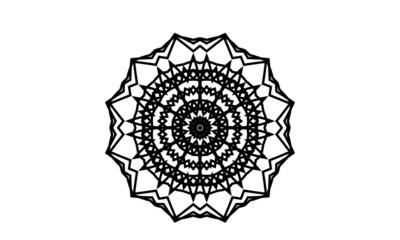 Black line mandala isolated ornament