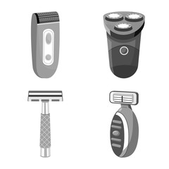 Vector illustration of shaving and hygiene symbol. Set of shaving and safety stock vector illustration.
