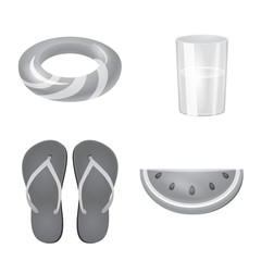 Isolated object of equipment and swimming symbol. Set of equipment and activity stock vector illustration.