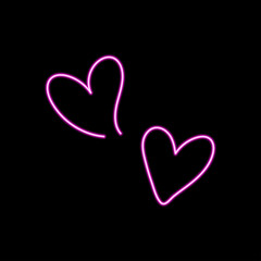 Neon Hearts Happy Valentines Day