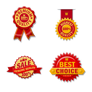 Vector illustration of emblem and badge sign. Collection of emblem and sticker stock symbol for web.