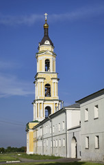 Fototapeta na wymiar Belfry of church of Presentation at Epiphany Old-Golutvin Monastery in Kolomna. Russia