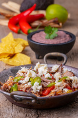 pulled pork in a pan