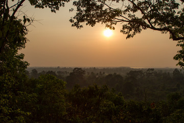 Sunset sky in cambodia temple