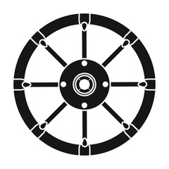 Wheel of cart vector icon.Black vector icon isolated on white background wheel of cart.