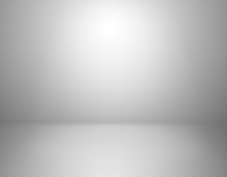 White studio background. Empty gray room, blank product display backdrop with shadow vector indoor 3d template