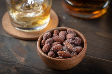 salted almond with whiskey, bar image