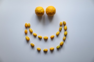 happy smiley lemon. laughing. different perspectives