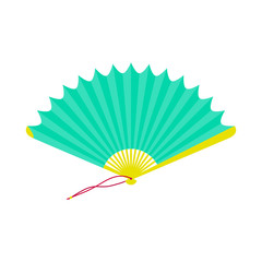 Asian hand fan isolated on white background