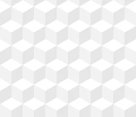 Gordijnen Abstracte vierkantenachtergrond. Geometrisch naadloos kubuspatroon. © sanchesnet1