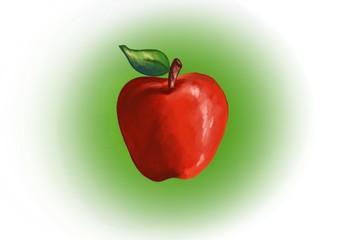 Red Apple on white background 