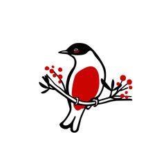 Hand drawn bird emblem