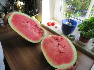 ripe sliced watermelon