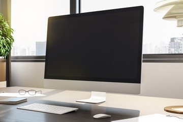 Desktop with empty black screen