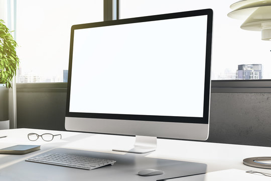 Designer desktop with empty screen