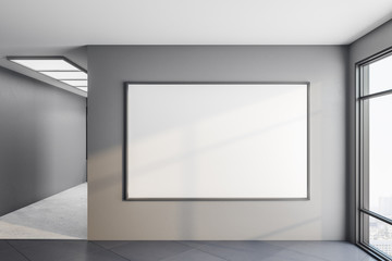 Modern interior with empty billboard