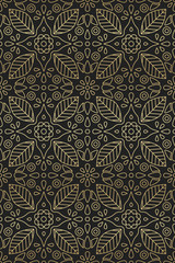 Indian and arabic seamless pattern style with flower and leaf ornament