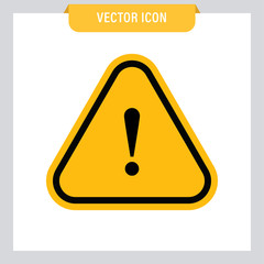 Attention icon, danger symbol vector. Triangle sign with exclamation mark.