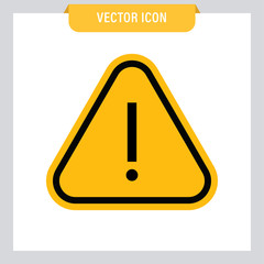 Attention icon, danger symbol vector. Triangle sign with exclamation mark.