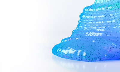 Toothpaste - 3d render illustration. Blue cream gel poured out of container. Hygienic antibacterial protection for teeth. Medical orthodontic oral product - advertising of toothpaste.