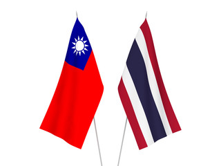 Obraz na płótnie Canvas Taiwan and Thailand flags
