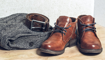 Men's set of clothes and shoes