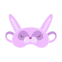 Purple sleeping mask in bear face shape vector illustration