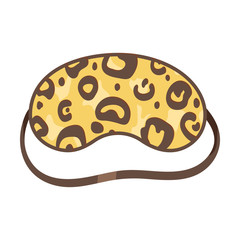 Leopard printed stylish mask for sleeping vector illustration