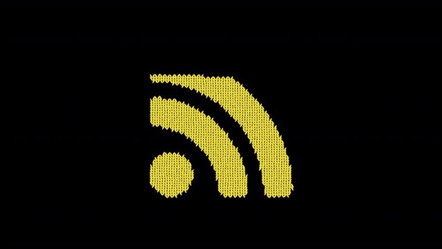 Symbol rss is knitted from a woolen thread. Knit like a sweater