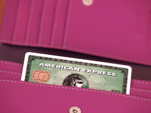 Green American Express Card In Wallet On March 22, 2014 In Zagreb, Croatia