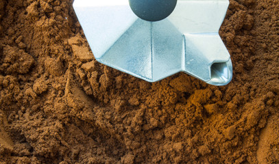 Turk's coffee in ground coffee close up