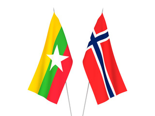 Norway and Myanmar flags