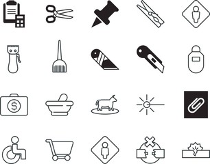 Obraz premium clip vector icon set such as: push, wash, pestle, electric, face, attache, cow, minimal, clipper, hairdye, retail, noticeboard, law, food, cartoon, impact, peg, alternative, life, patient, hold