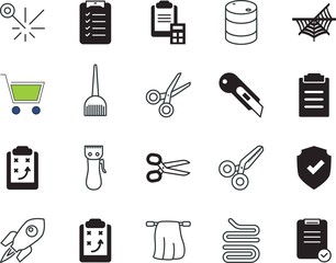clip vector icon set such as: education, electric, speed, optic, accessories, award, travel, trolley, optical, cutout, fantasy, defense, holiday, petroleum, graphics, retro, bag, price, male