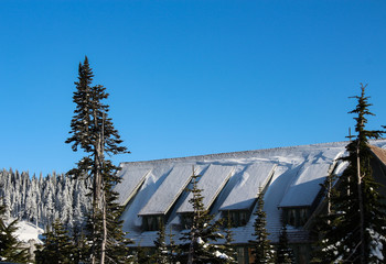 house in snow