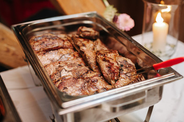 meat at a barbecue