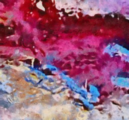 Close up oil paint abstract background. Art textured brushstrokes in macro. Part of painting. Old style artwork. Dirty watercolor texture. Modern pattern. Chaotic splashes. Multi-colors design.