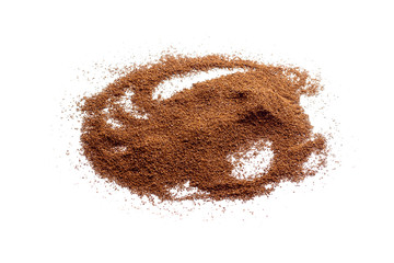 instant black coffee, white isolated background