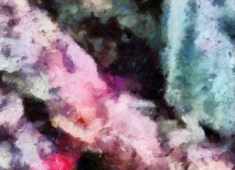 High quality detailed close up texture. Macro background in oil. Dry strokes of brush. Amazing beauty backdrop. Perfect pattern in vintage painting style.