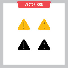 Attention icon set, danger symbol vector. Triangle sign with exclamation mark collection.