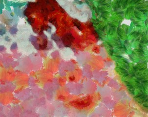 Multicolor brush strokes in oil structure. Grunge fine art mixed media texture. Artistic detailed background. Interesting designed pattern. Prints backdrop.