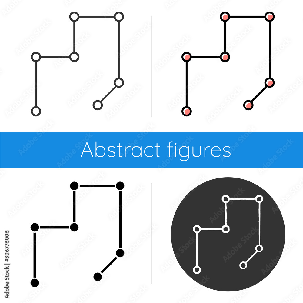Poster connected lines icon. net of strokes. open asymmetric border. broken lines. geometric figure. abstra