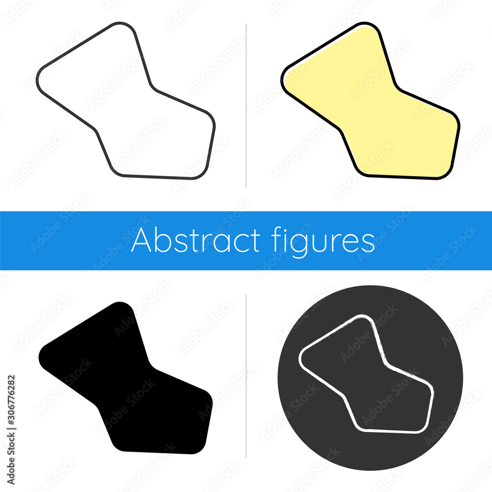 Poster geometric figure icon. fluid abstract shape. decorative flat element. rounded polygon. filled spot. 