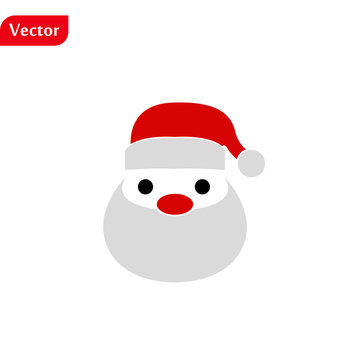 Counter With Santa Hat Cap Card With Gradient Mesh, Vector Illustration